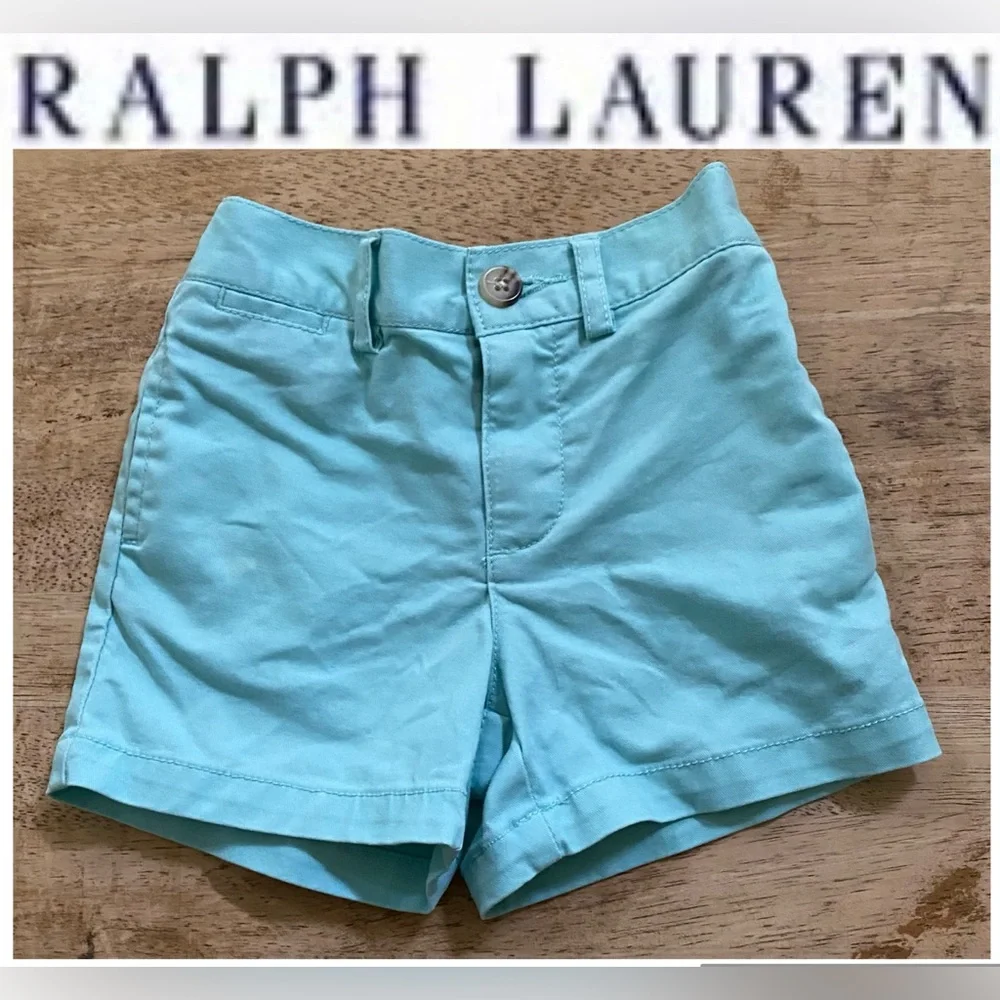 Ralph Lauren Infant Sz 9m Light Blue Twill Chino‎ Shorts